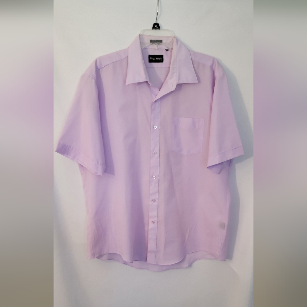 Royal Knight Mens Purple Button Down Short Sleeve Shirt Size 16.5